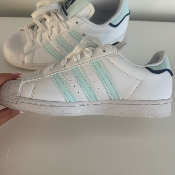 Adidas White and Mint Athletic Sneakers - Picture 5 of 9